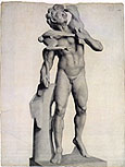 fig 3: Seurat, Antique Statue, Satyr with Goat