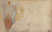 fig 4: Seurat, Seated Soldier, and Other Studies